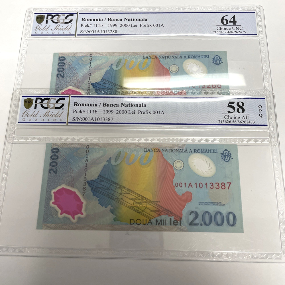 1999 2000 Lei New Millennium Total Solar Eclipse "2 Consecutive Banknotes"