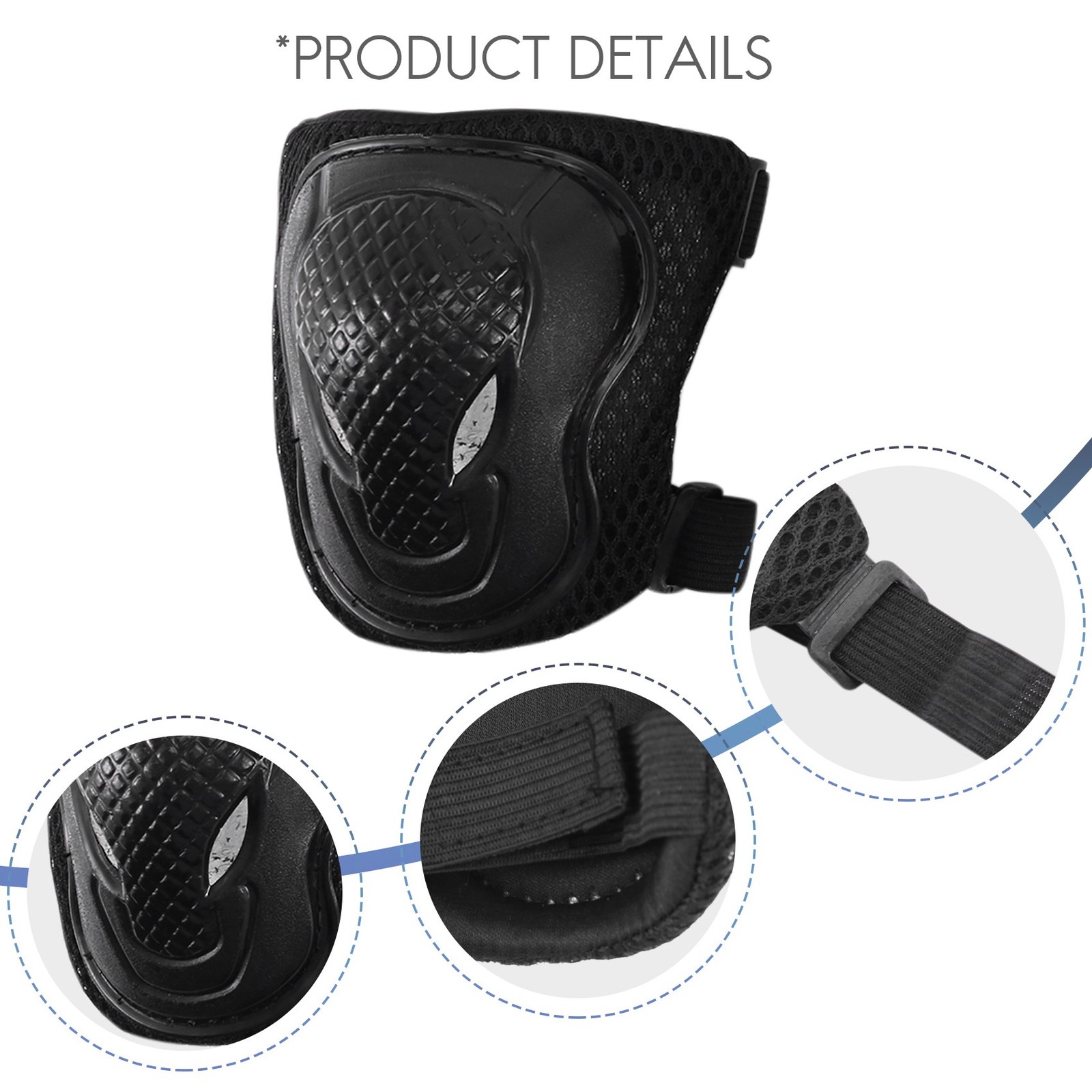 Guard Knee Pads and Elbow Pads Support Safety Pads Set for Adult Skate 9048