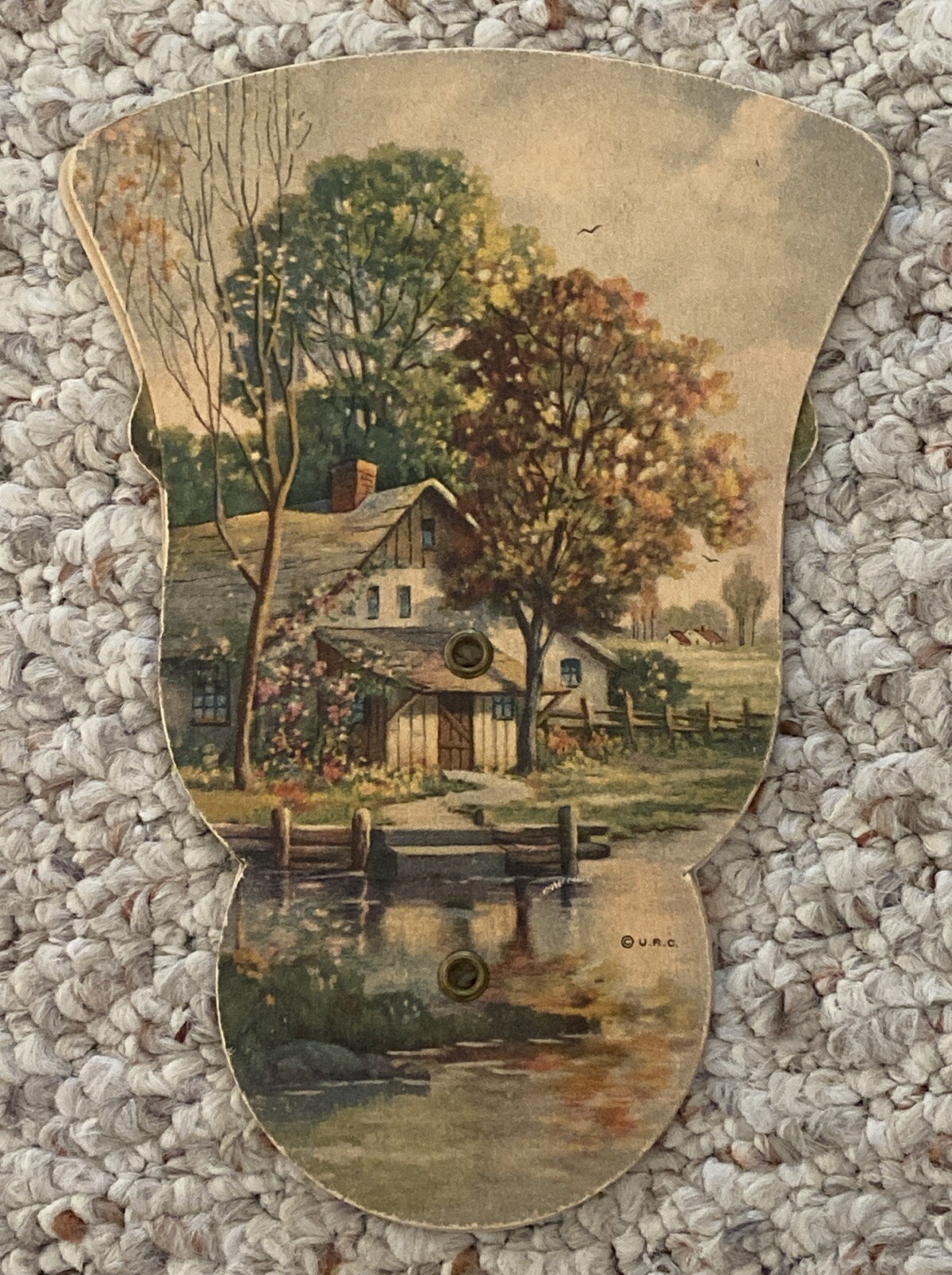 Hanchett & Sons Furniture Store vintage tri-fold hand fan