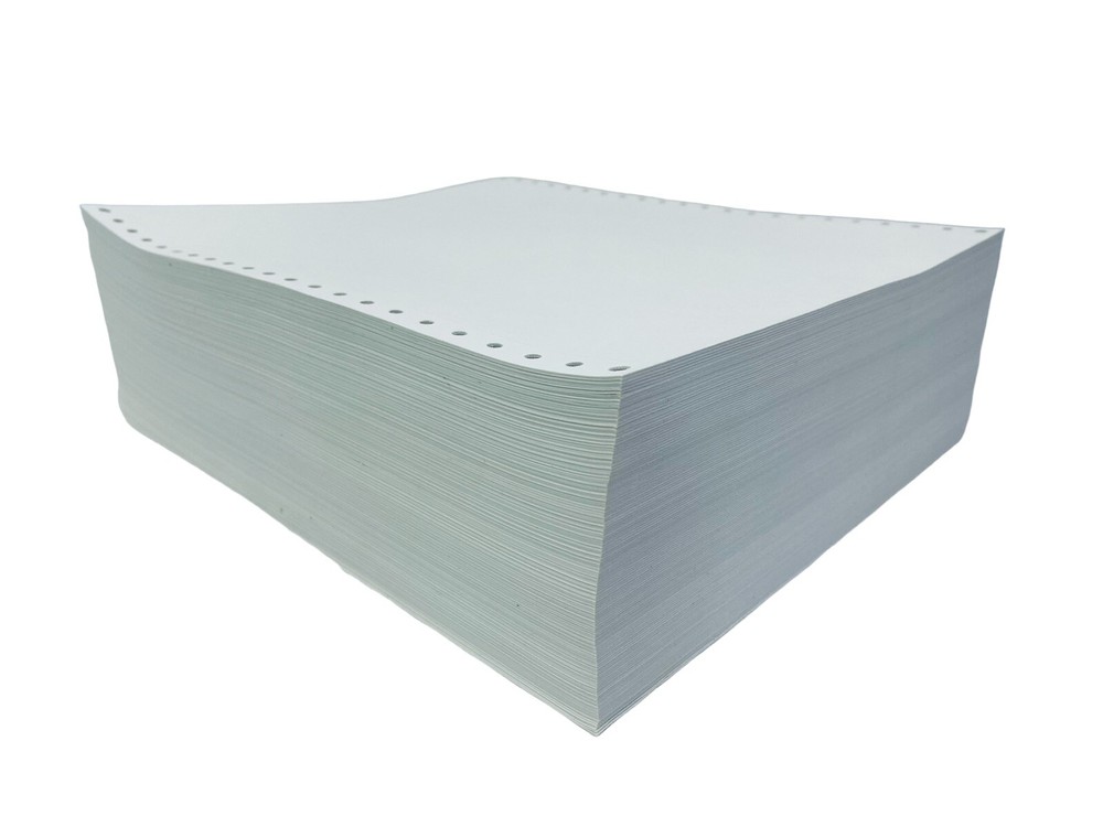 600 + Pages Vintage Computer Printer Paper Continuous Dot Matrix Printer White