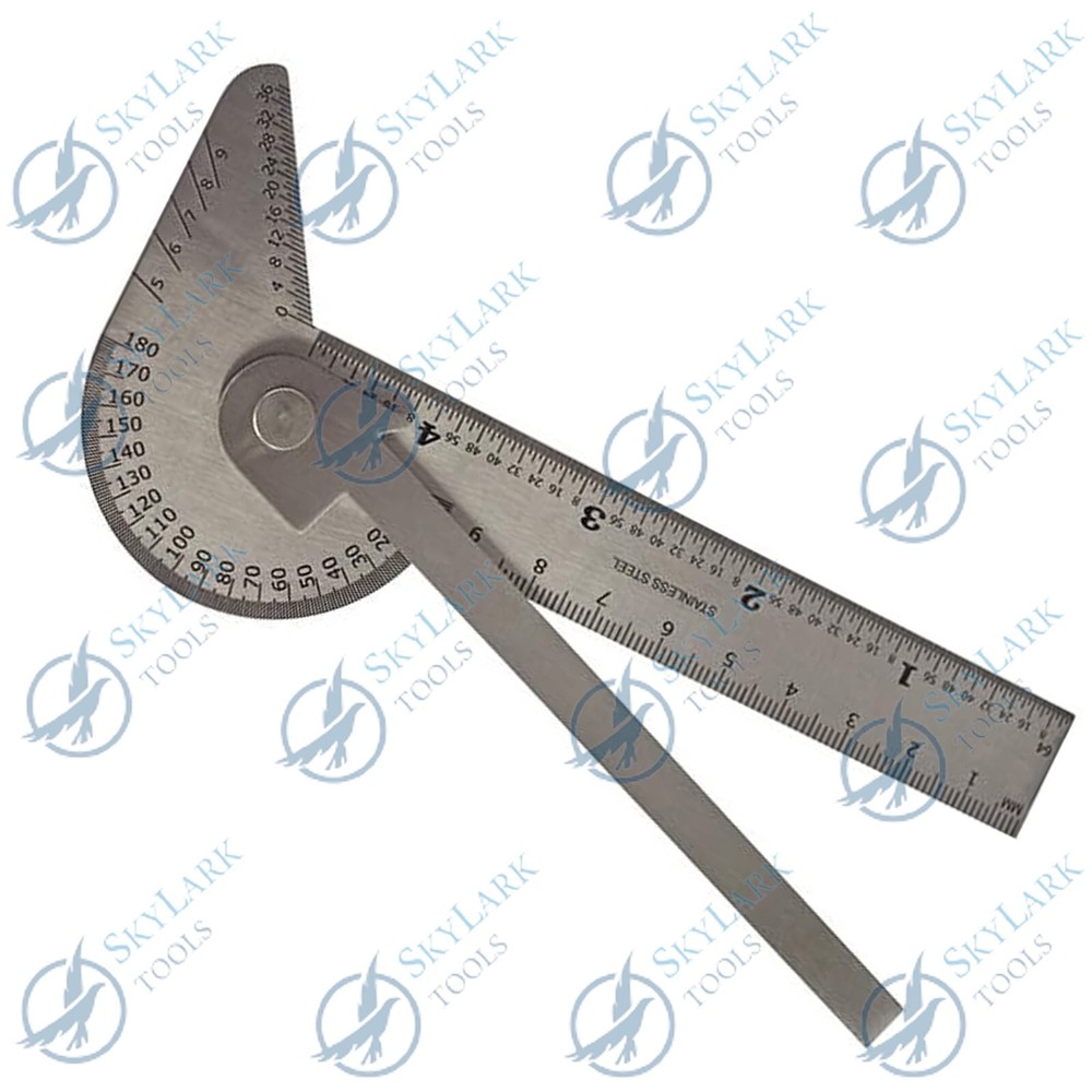 Multi Purpose Protractor Square Rule Center Finder Divider Drill Point Gauge