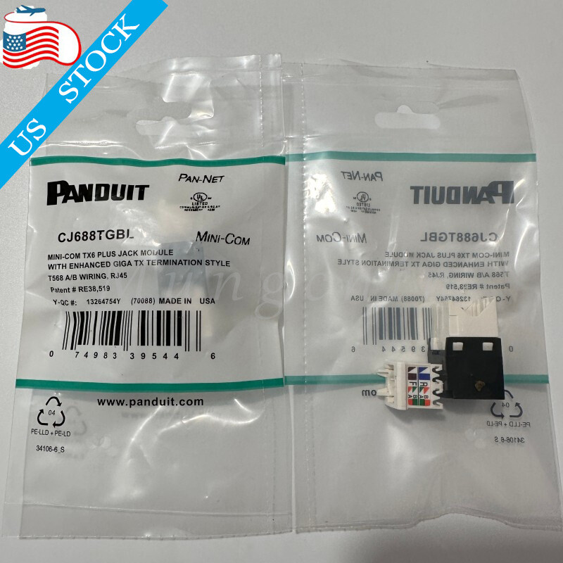 Panduit Giga TX Cat6 Network jack CJ688TGRD CJ688TGBU CJ688TGYL CJ688TGBL Qty 50