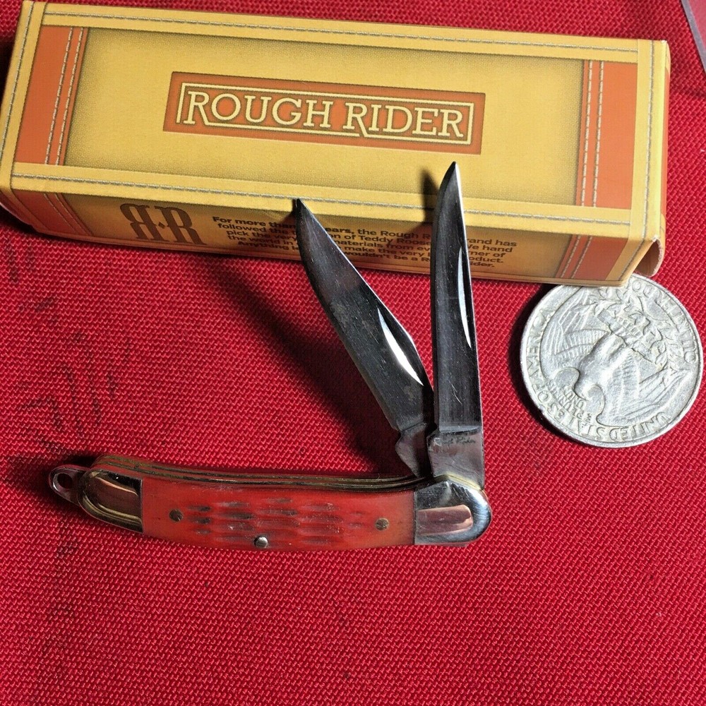 ROUGH RIDER RED  BONE TINY MINIATURE  COPPERHEAD  SMALL KNIFE RYDER 293 TR
