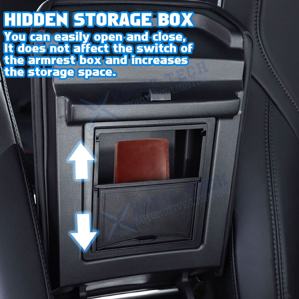 For Tesla Model Y 5-Seater Console Hidden Extra Storage+Rear Trunk Organizer Box