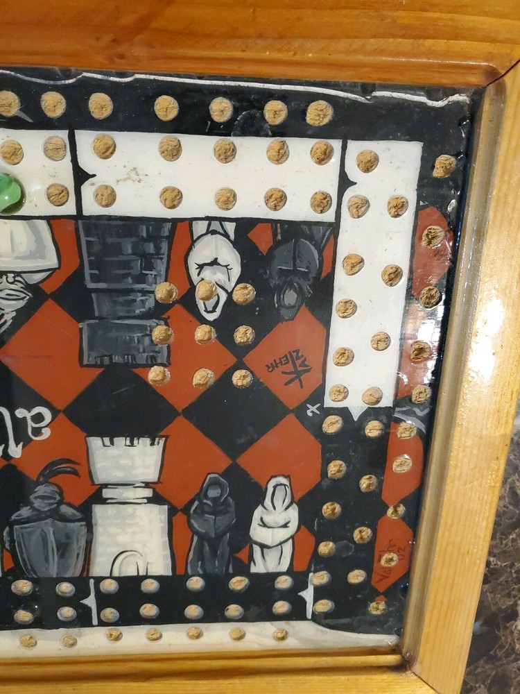 Woden Game Bord With 3 Marbles