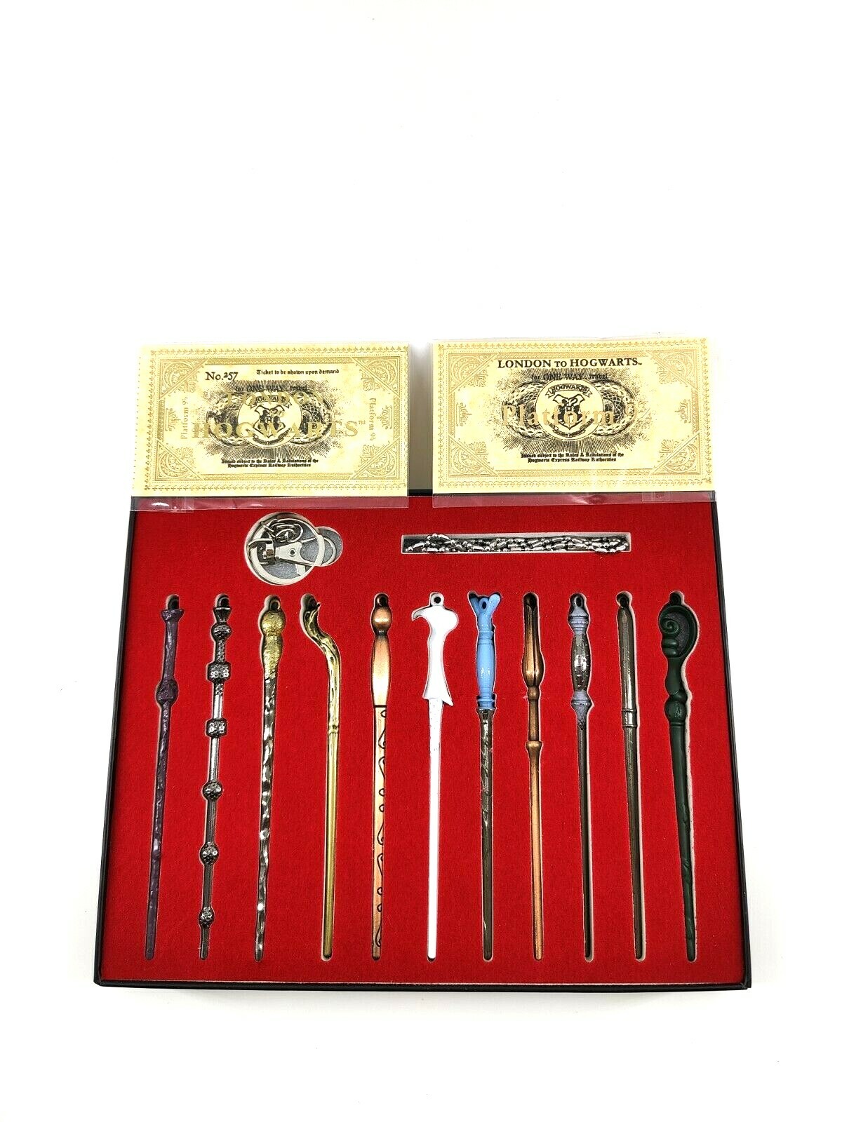 New Harry Potter New Edition Magic Wands w/ 2 Tickets Cards Great Gift Box Set