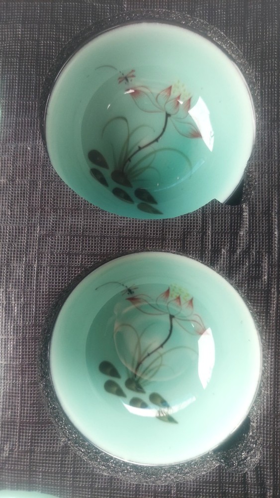 Kung Fu Tea Sets Lotus Pattern Porcelain Set with Teapot, ...