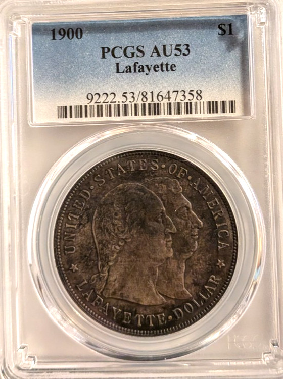 1900 $1 Lafayette silver dollar PCGS AU 53