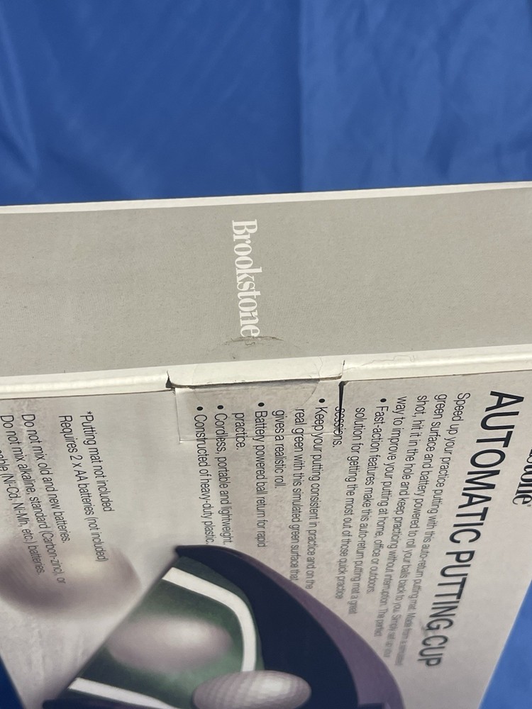 Brookstone Automatic Putting Cup Cordless Portable Battery Ball Return Golf