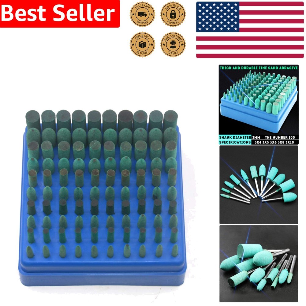 Efficient 100pcs Assorted Rubber Grinding Heads for Smooth Polishing Tasks