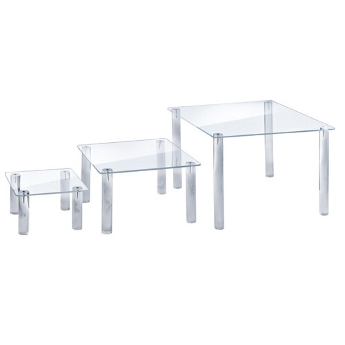 Azar Displays 3-Piece Acrylic Square Riser Set