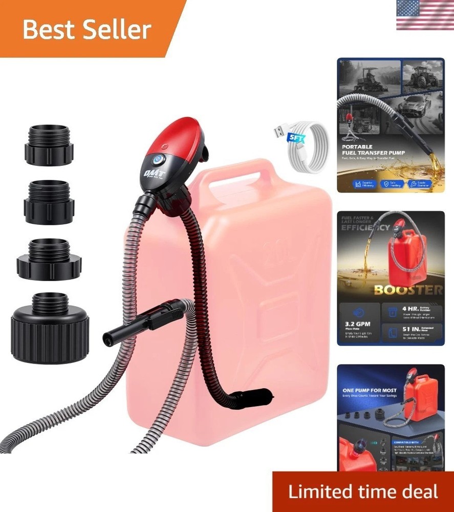 Universal 3.2GPM Fuel Transfer Pump, Lightweight and Automatic Shutoff System