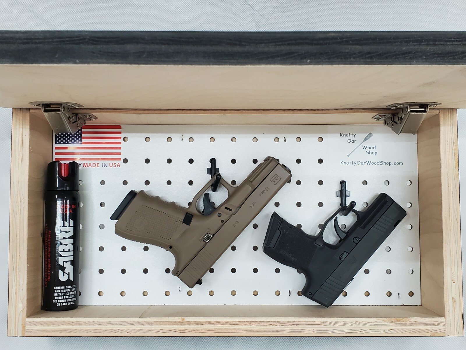 Dark Rustic | Hidden Gun Storage | Engraved American Concealment Flag | Safe