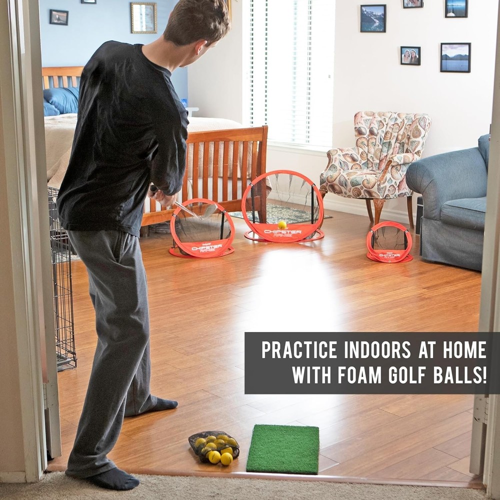 Quick Setup Golf Chipping Practice System - Indoor/Outdoor Use - Chipster Net