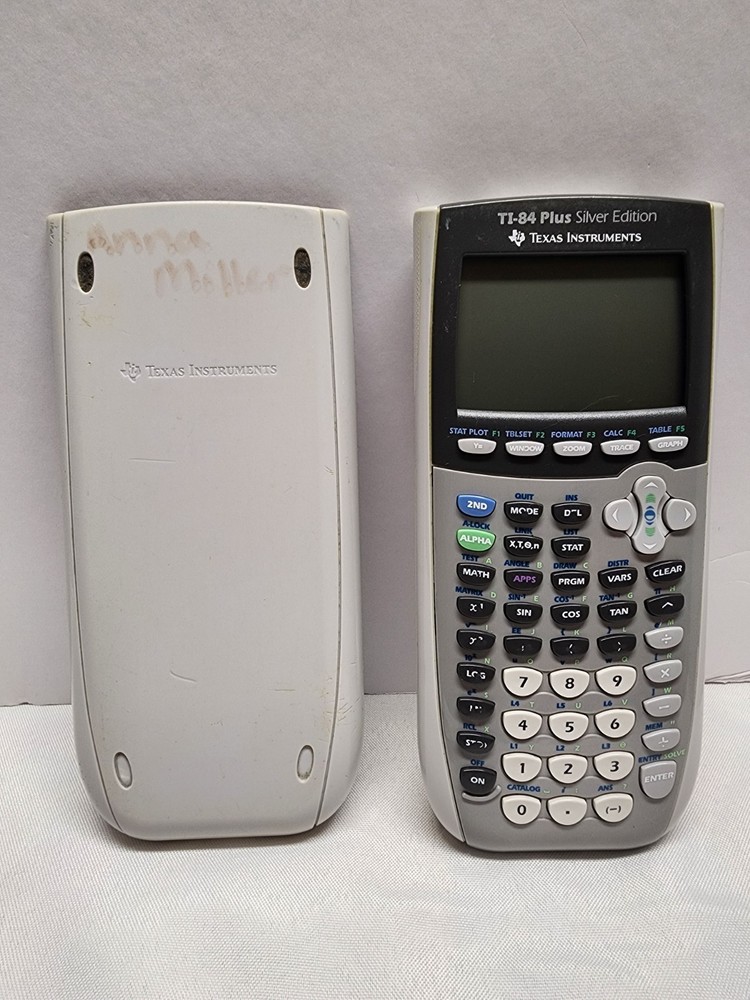 Texas Instruments TI-84 Plus Silver Edition Graphing Calculator w/Cover Working