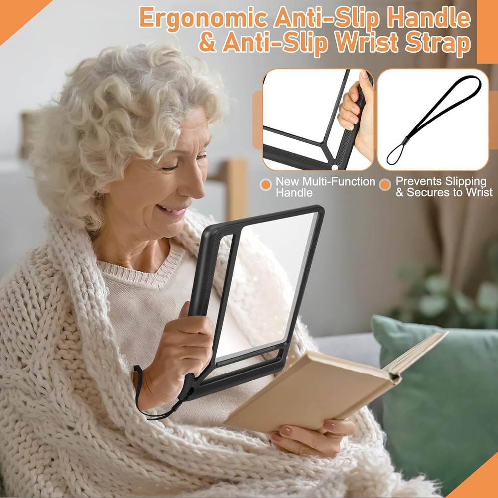 5X Full Page Magnifying Glass for Reading, Lightweight Rectangular Magnifier ...