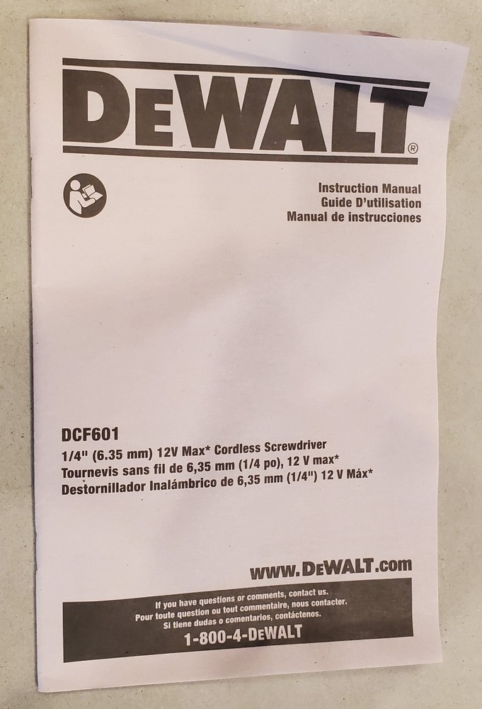 DeWALT DCF601B Xtreme 12V Max 1/4" Screwdriver. Bare 2024 Tool only.