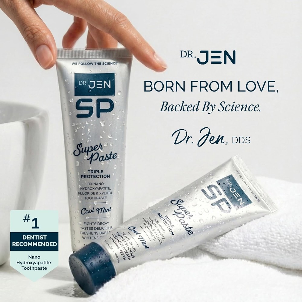 Dr. Jen Super Paste Toothpaste with 10% Premium Nano Hydroxyapatite, Fluoride