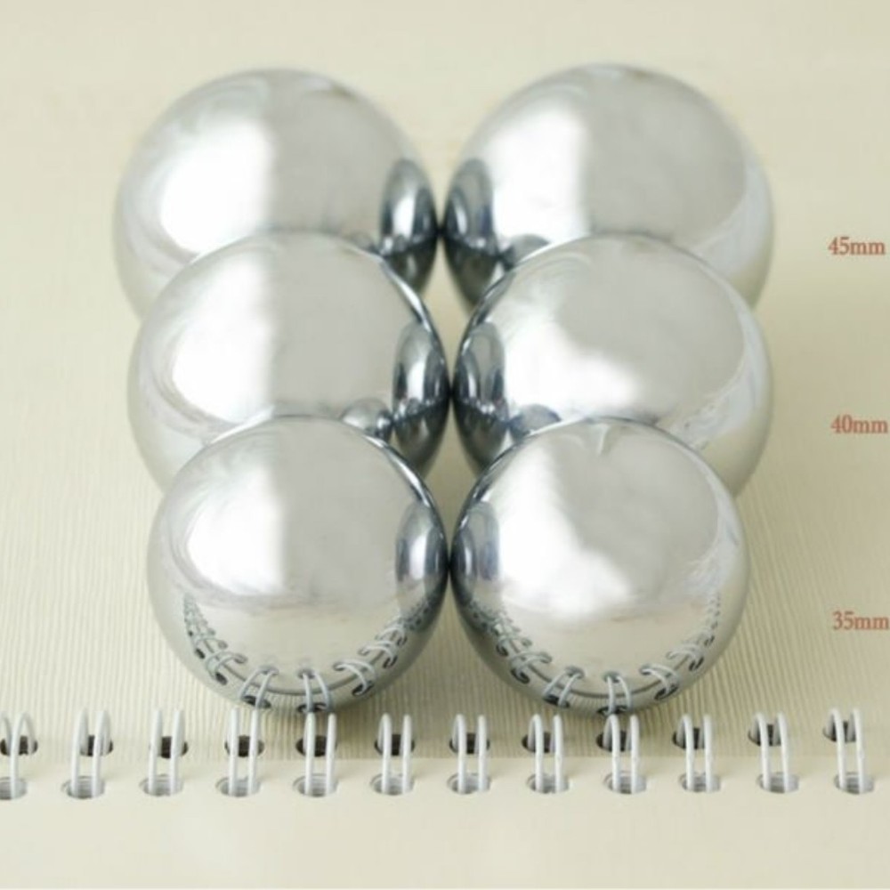 Baoding Balls Solid 316 Stainless 60mm 2pcs For Wrist Strengthening Relaxation