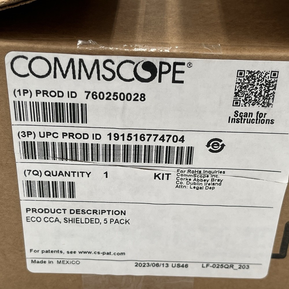 NEW!! Pack of 5 CommScope Shielded Ceiling Connector Assembly - 760250028