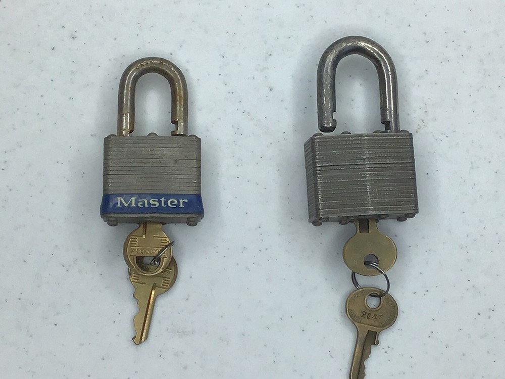 Lot Of 2 MASTER Padlocks With Keys Working