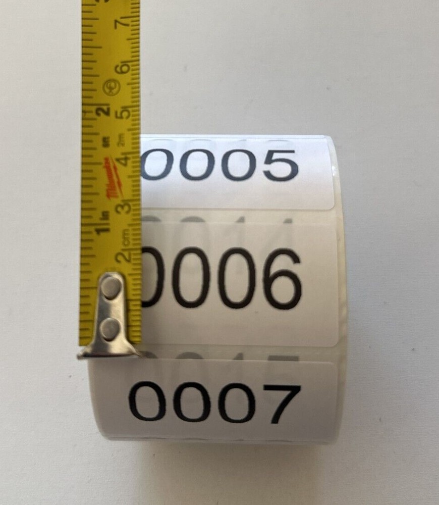 3000 Labels Consecutive Number Inventory Stickers Labels 2" x 1" Customize