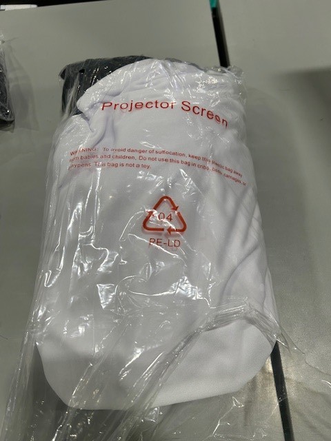 GENERIC 120" WHITE PROJECTOR SCREEN WITH 2 FOLDABLE STANDS - WHITE