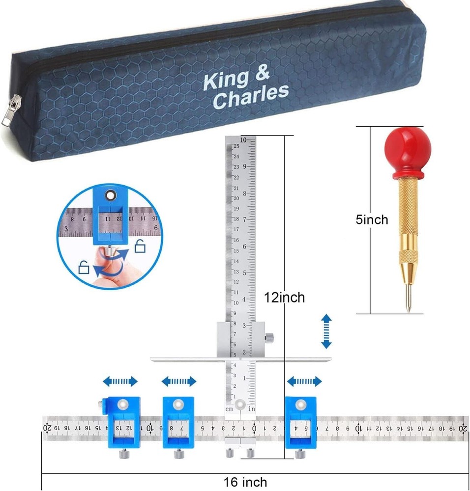 Cabinet Hardware Jig with Automatic Center Punch - Precision Drilling