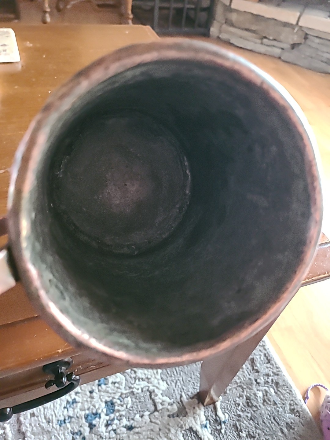 Rare Revolutionary War Era Heavy Tinned Copper Tankard W/ Bold Dovetailed Seam