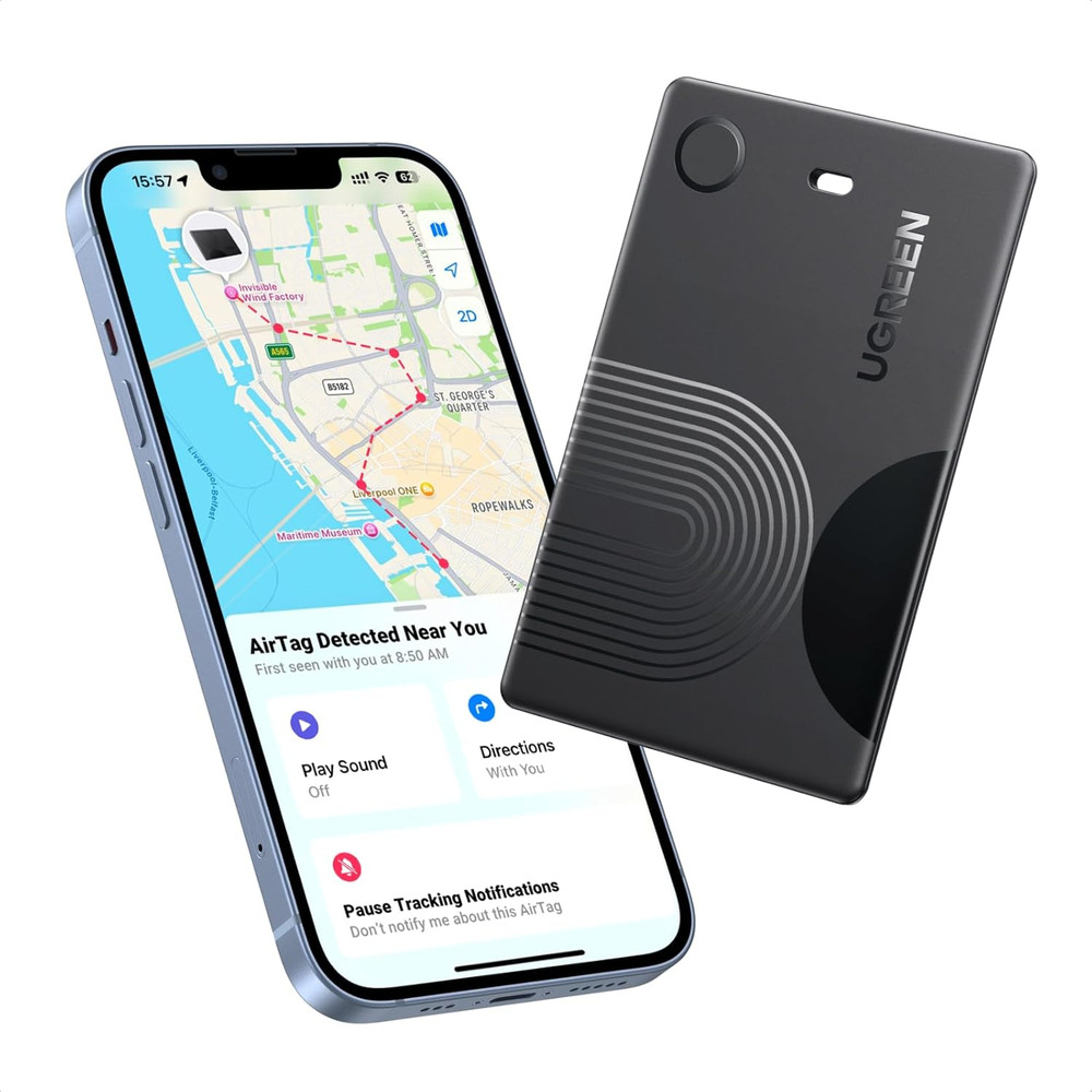 UGREEN Finetrack Slim Wallet Tracker Card (Ios Only), Bluetooth Air Tracker Tags