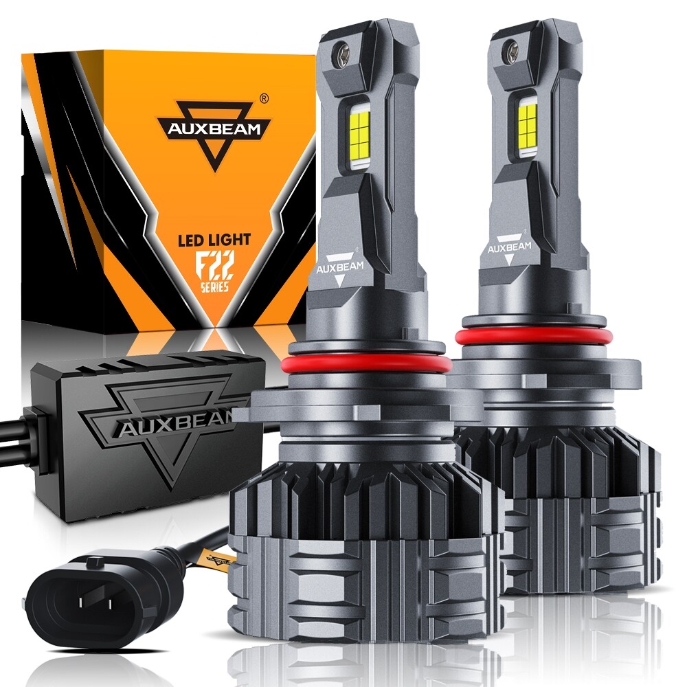 AUXBEAM 9005 LED Headlight Bulbs Conversion Kit White High Beam Replace Halogen
