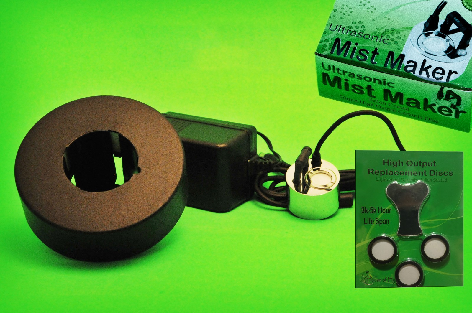 1 head ULTRASONIC MIST MAKER and float! TEFLON discs NUTRAMIST fogger humidifier