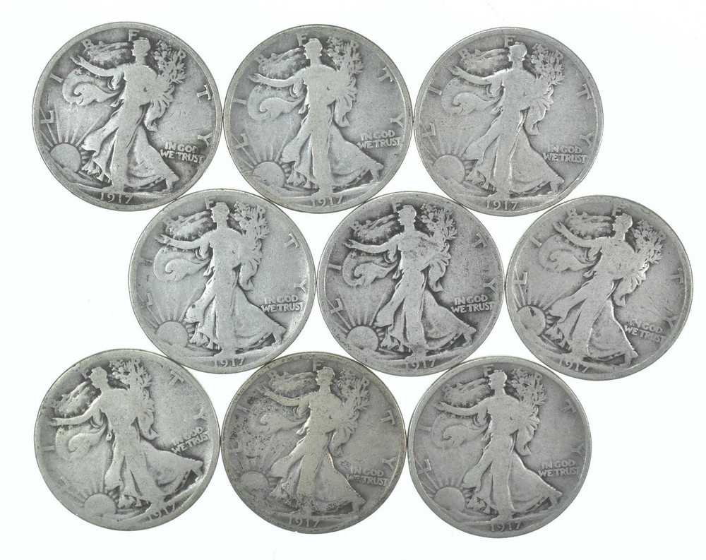 1917-P Walking Liberty Half Dollar CIRC 90% Silver