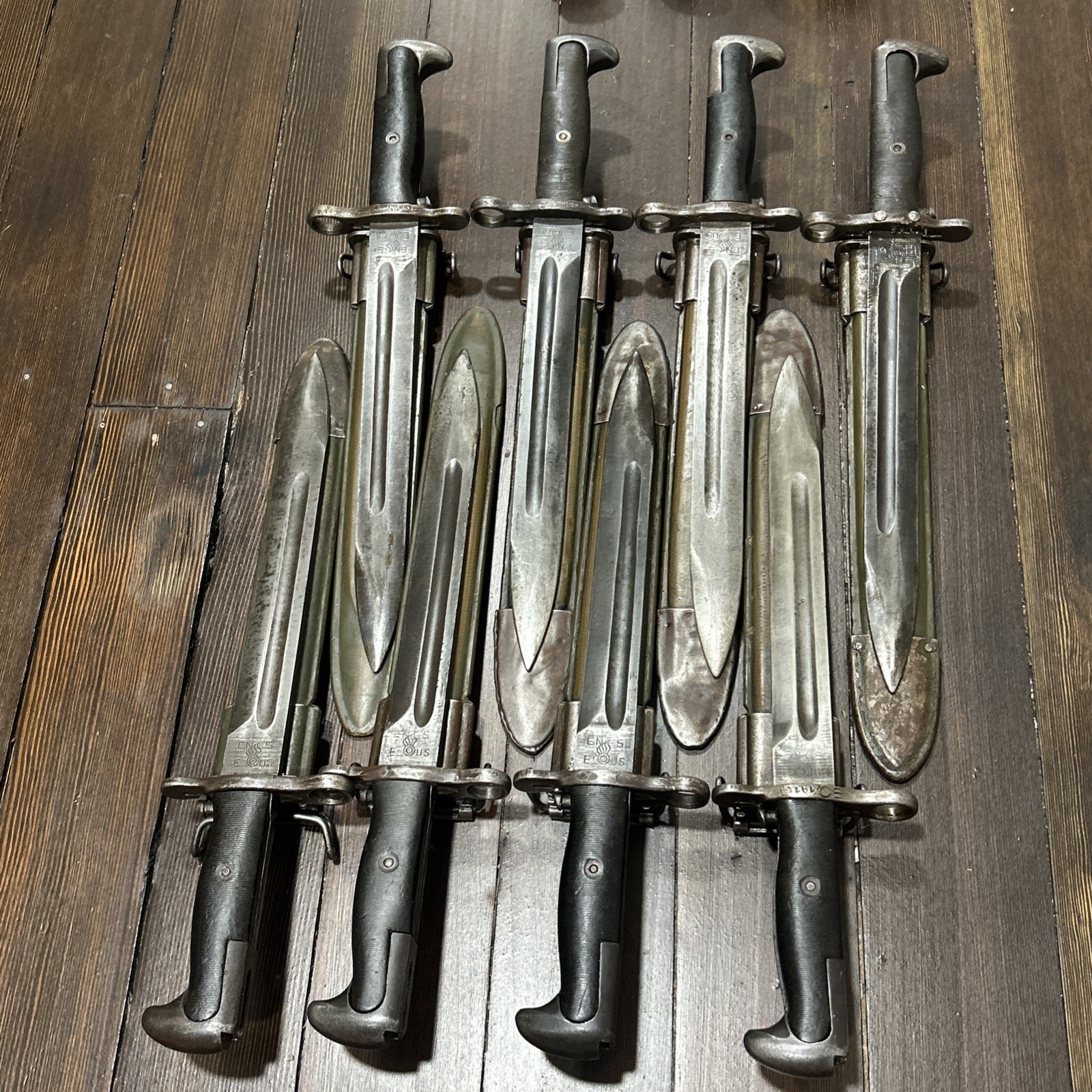 Original M1 Garand bayonet US marked w/ E-US scabbard also fits 1903 1903A3 NICE