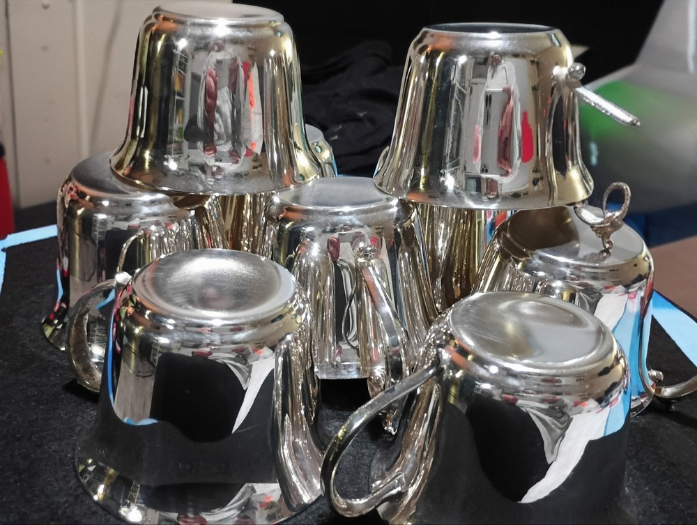 10 Vintage Silver Plated Tea Cups