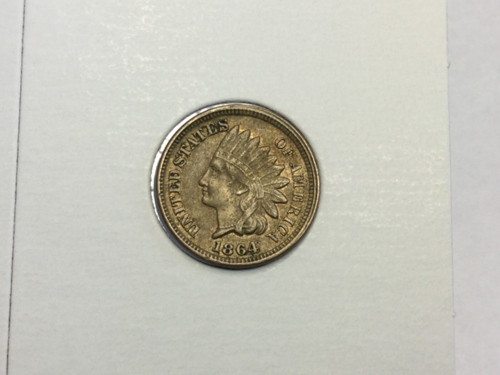 1864 Copper Nickel Indian Cent in almost uncirculated