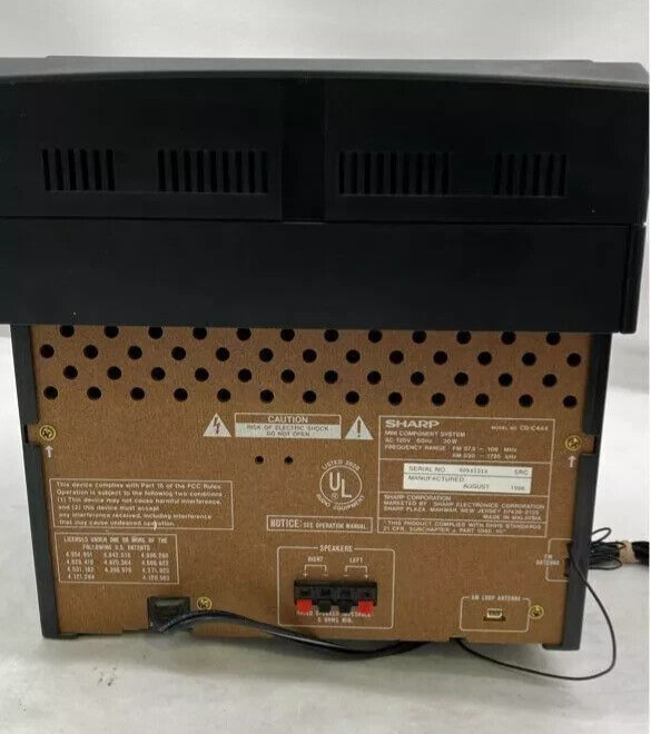 SHARP Mini Component System CD-C444 w original speakers WORKING FAST SHIPPING