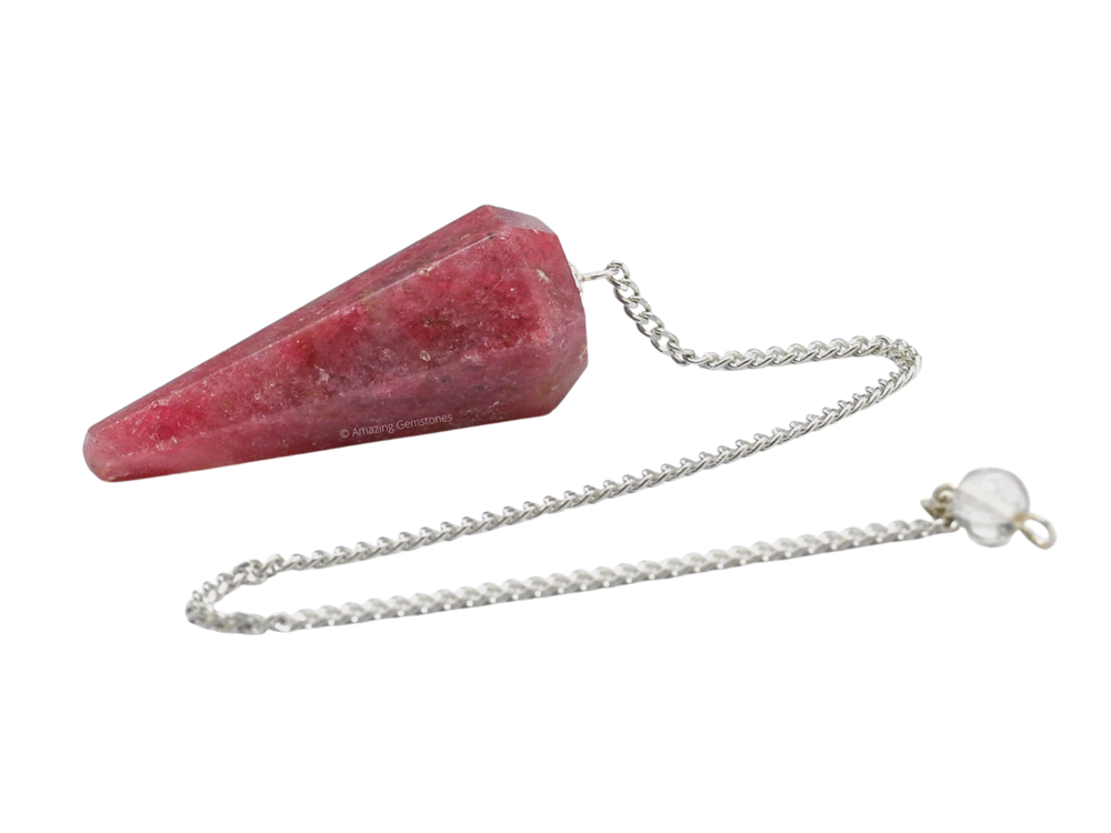 Rhodonite Dowsing Crystal Pendulum