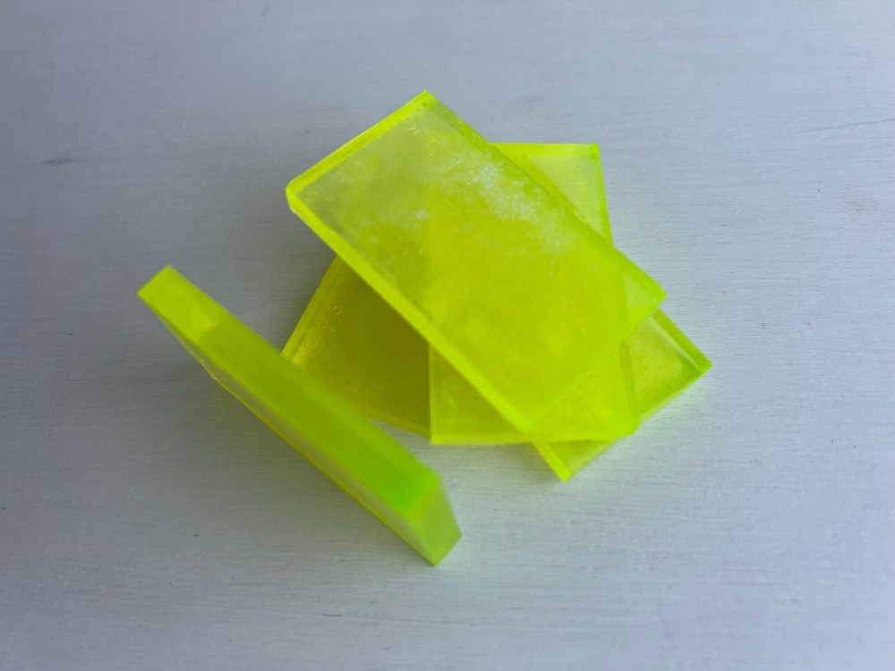 Radiant Glow:Rectangular Green Uranium Glass - UV Reactive, Glows under UV Light