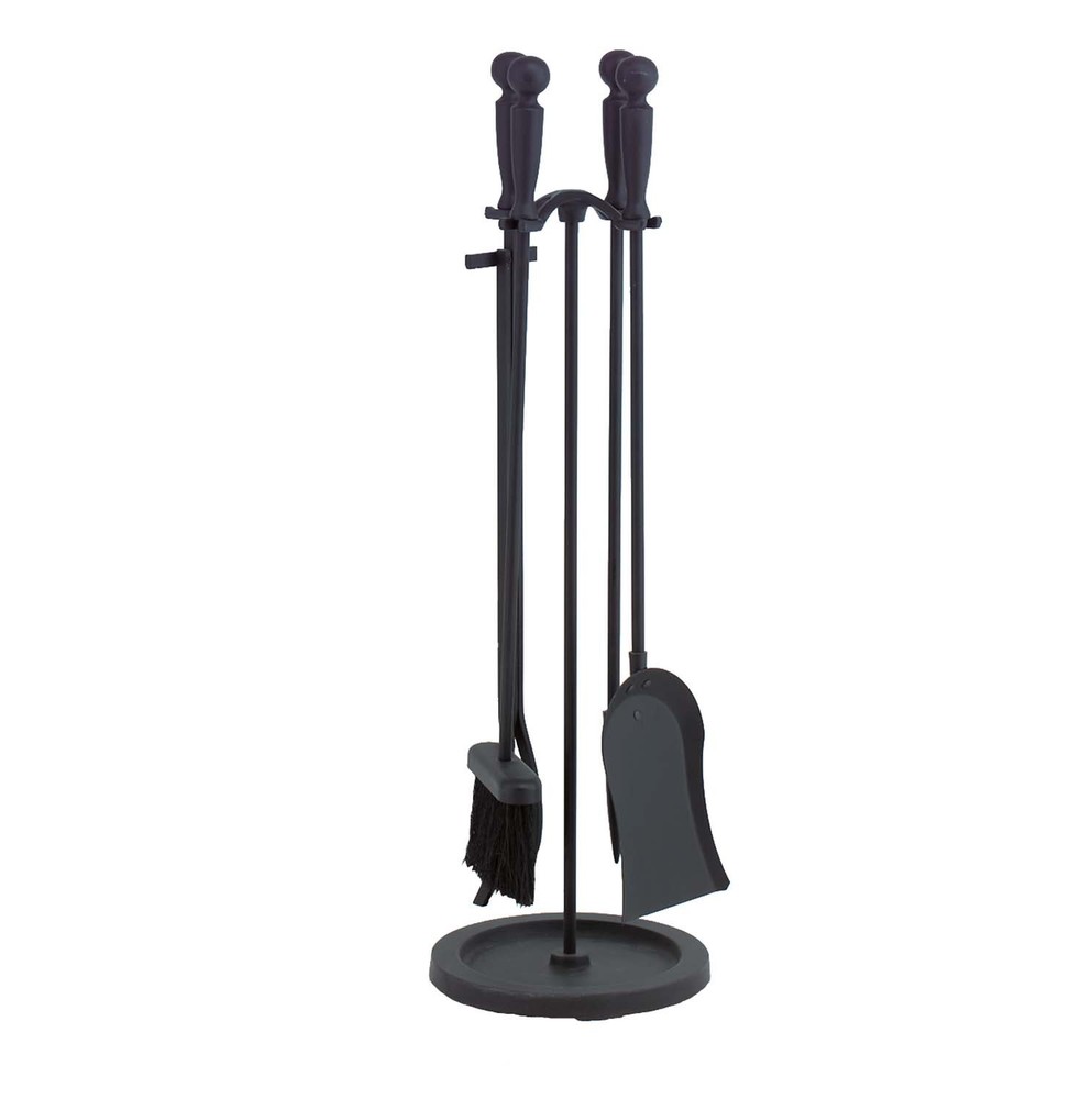 Dagan Five Piece Fireplace Tool Set, Black