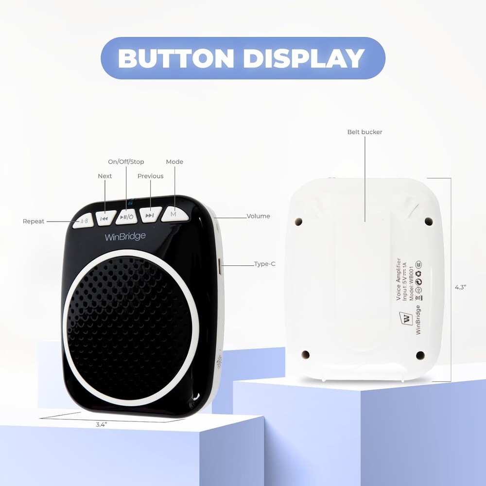 Portable Amplifier with Headset Microphone Personal Speaker Microphone