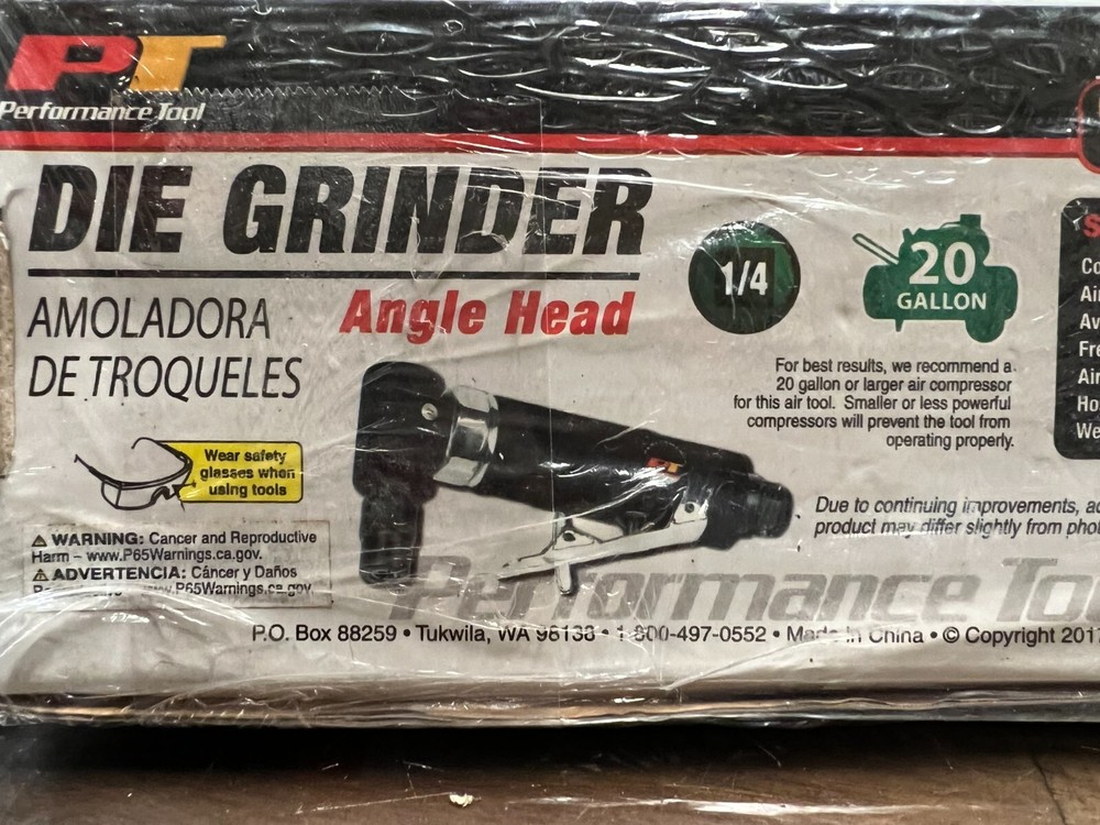 Performance Tool Die Grinder 90 angle head 1/4" M656 new