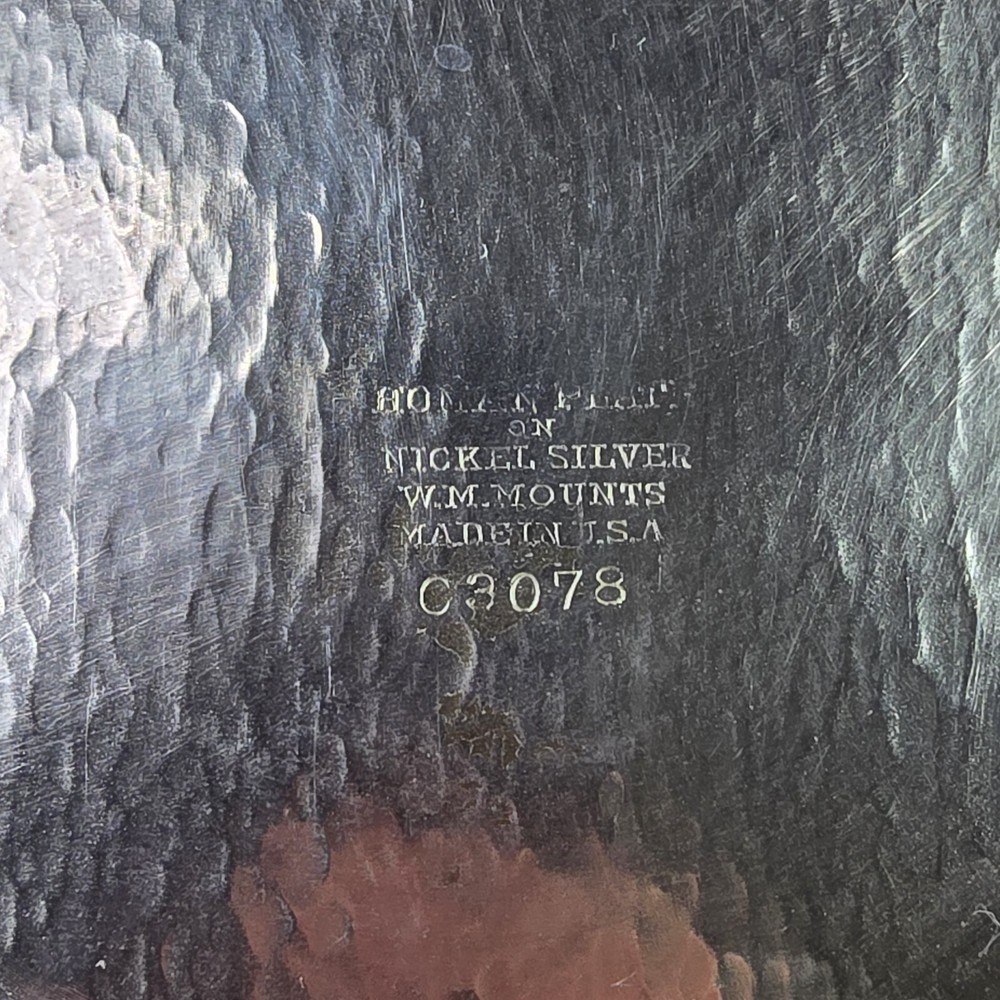 Vintage Homan Plate On Nickle Silver W.M. Mounts C3078 9.5" Elegant Plate Dish