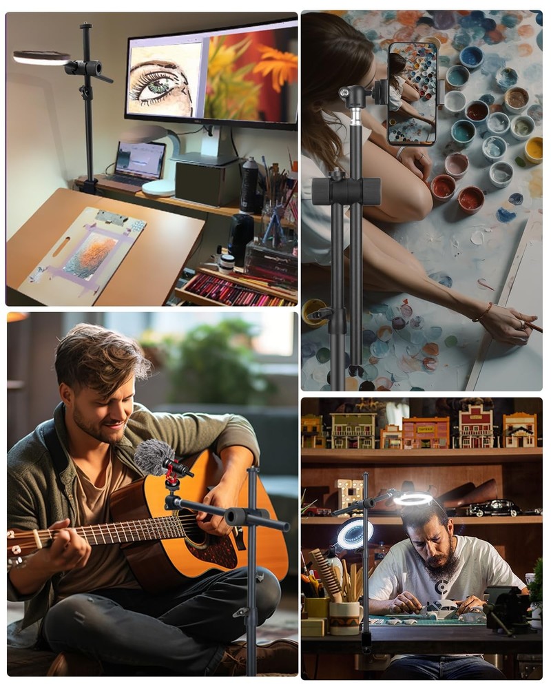 Overhead Camera Mount Desk Stand, Arm Clamp 1DFPGBL, Black