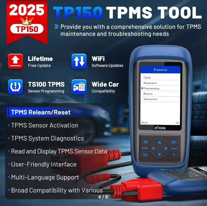 XTOOL TP150 TPMS Programming Tool Kit Universal TPMS Relearn/Reset/Activate