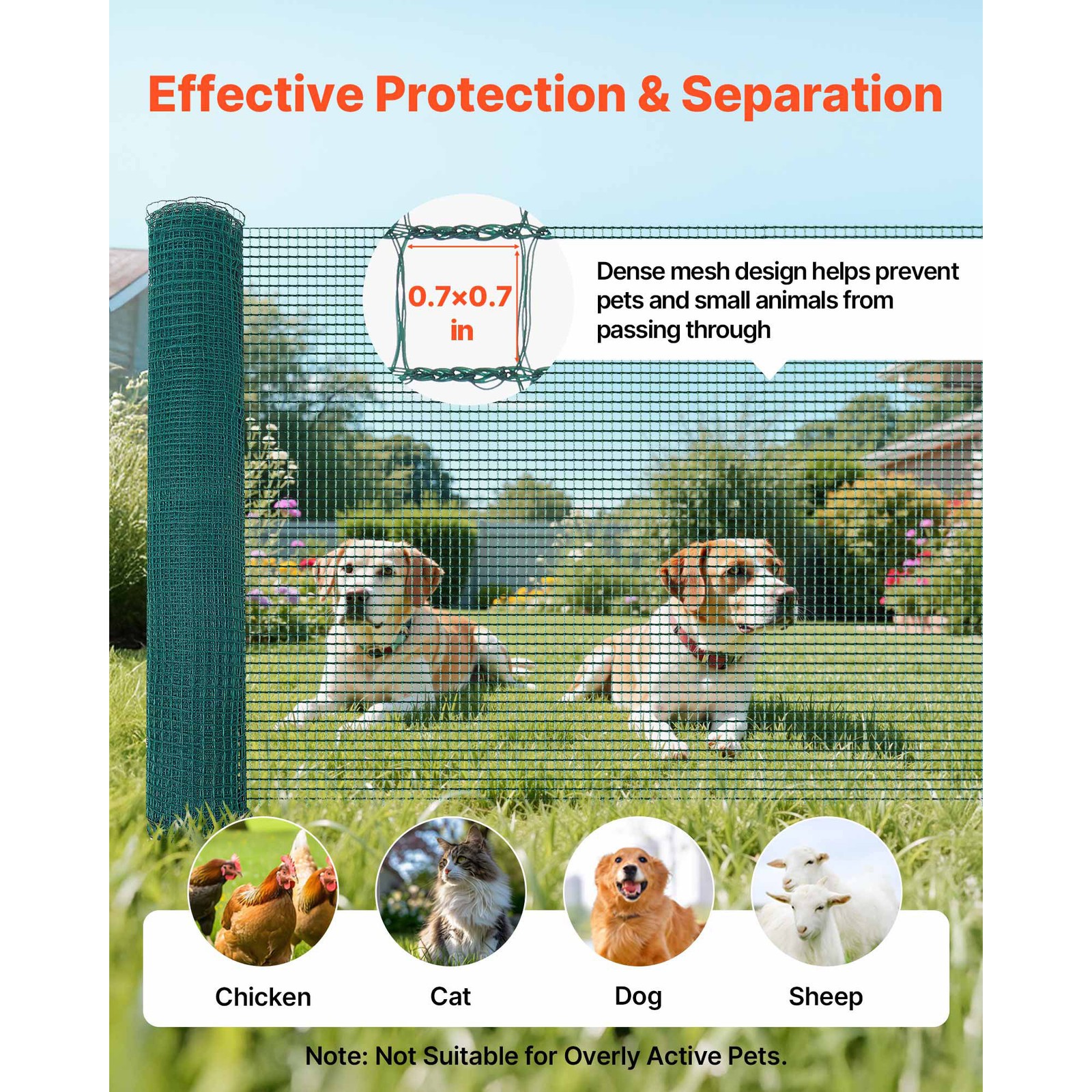 Uimoso Temporary Fence Netting with Posts 3 x 164 FT Plastic Safety Mesh Netting