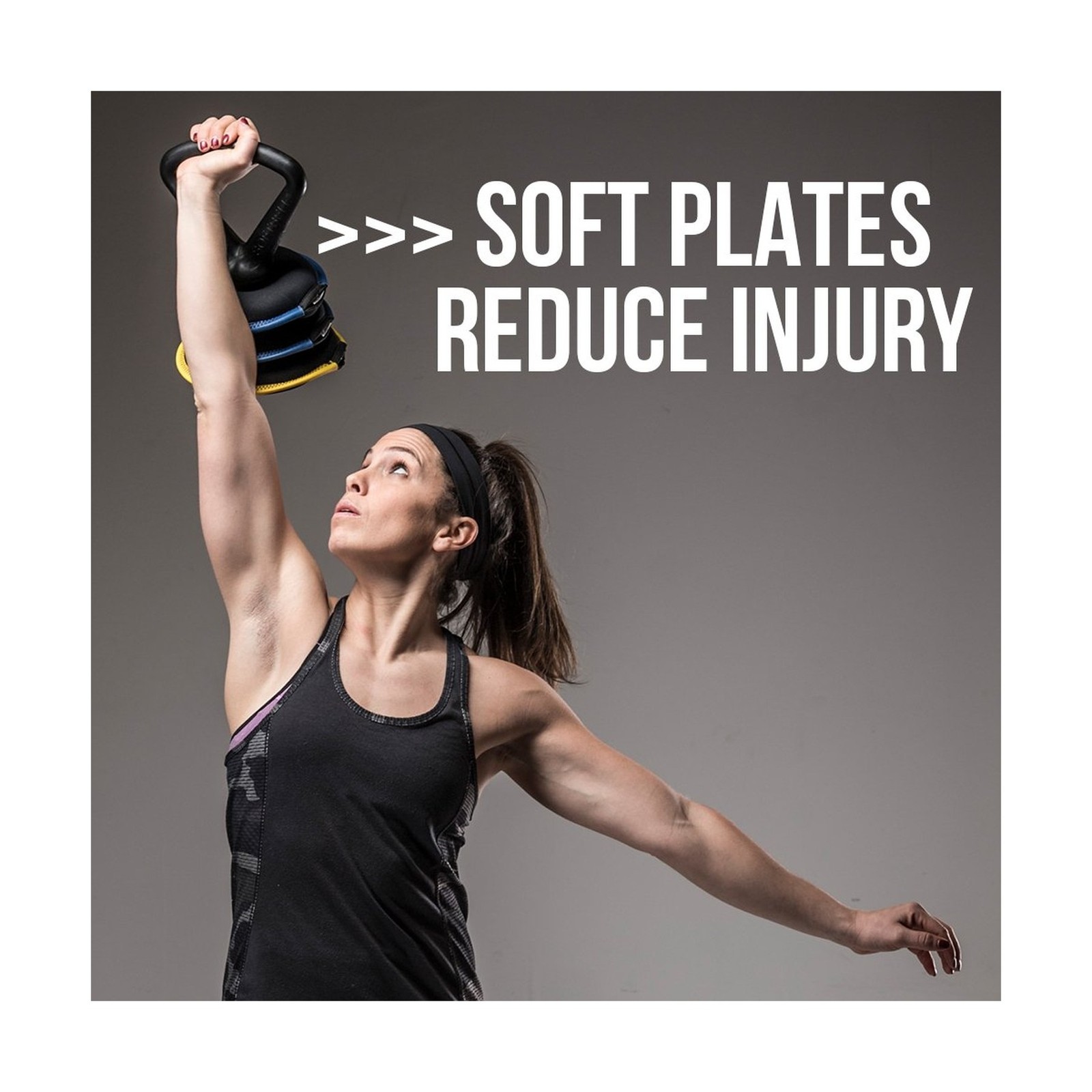 Hyperwear SoftBell Adjustable Kettlebell Set - Soft, Vinyl-Coated Weight Plat...