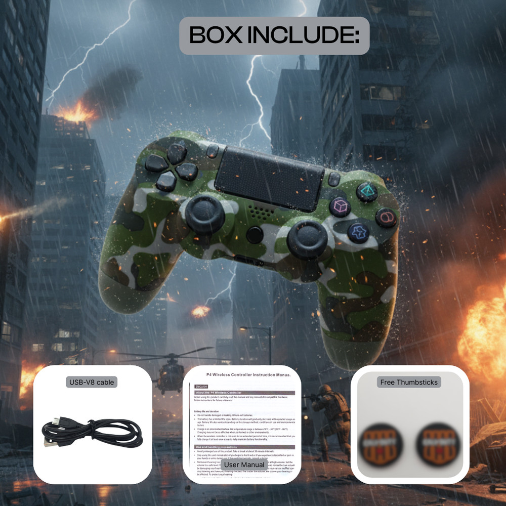 Wireless Game Controller – Green Camo Edition, Universal Bluetooth Gamepad