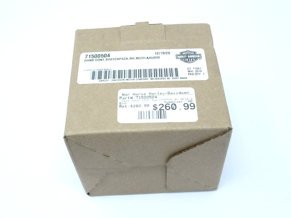 GENUINE HARLEY DAVIDSON RH CONTROL SWITCH PACK 19-25 TRI-GLIDE 71500504