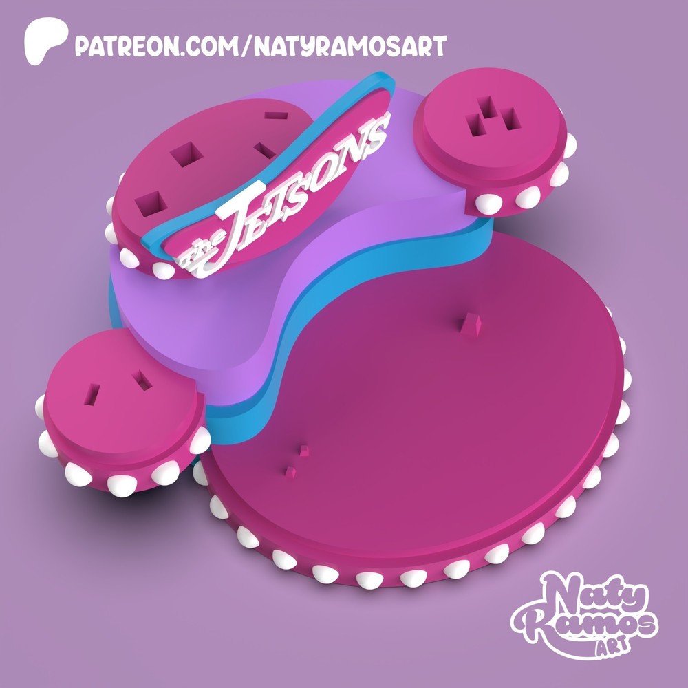 UNPAINTED Jetsons Set With Base 3D Printed Model Kit NR